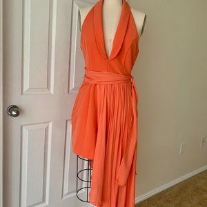 NBD Orange asymmetrical dress size Medium